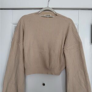 Aritzia Beige Ribbed Sweater